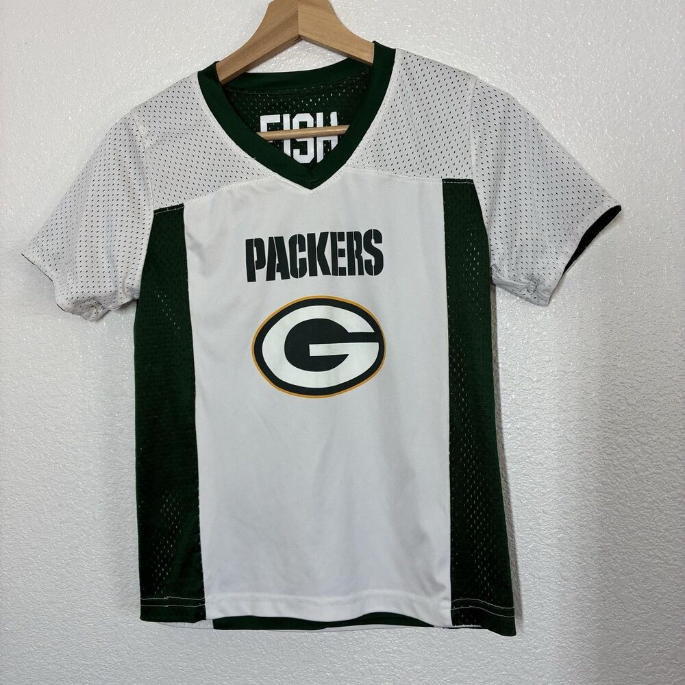 Green Bay Packers Jersey Youth Medium Green NFL Football NFL FLAG Reversible - Picture 4 of 14